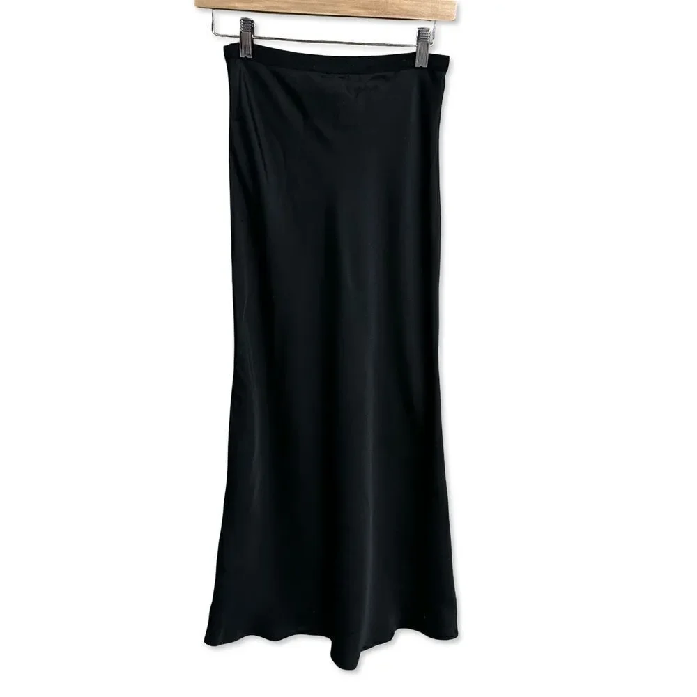 Anine Bing silk bar skirt bias cut midi Revolve XS